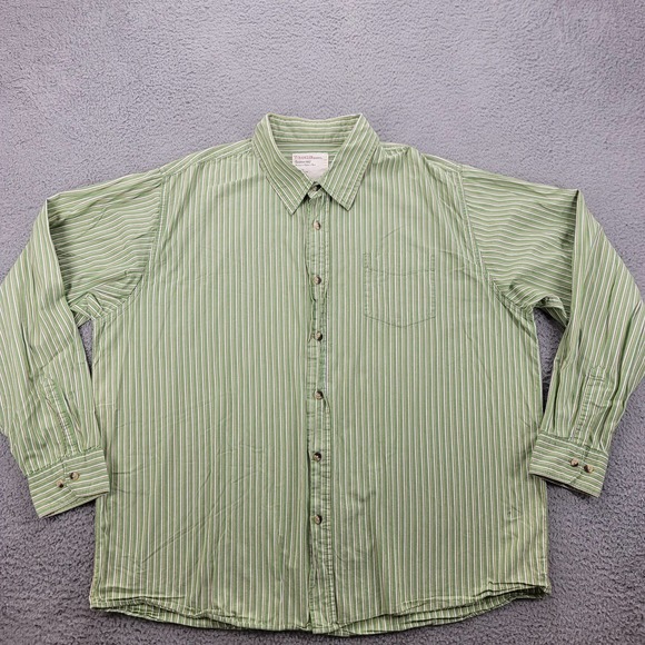 Wrangler Other - Wrangler Shirt Mens XXL Green Striped Button Up Western Long Sleeve Outdoors
